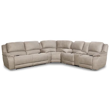 Casual L-Shaped Power Reclining Sectional